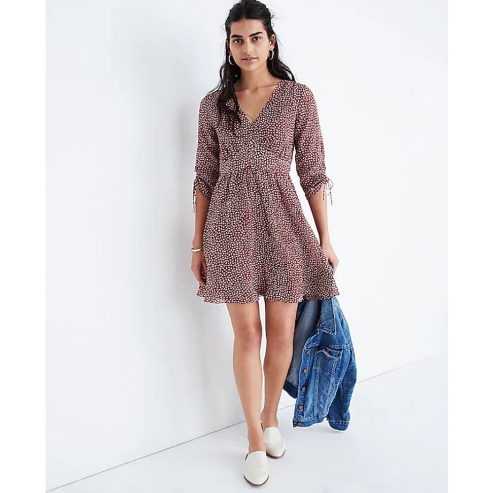 Madewell Starviolet mini dress In Ditsy Flowers Size 2 Romantic Sheer Bohemian